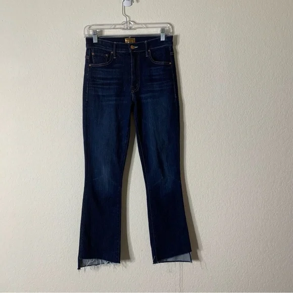 Mother Womens The Insider Crop Step Fray off limits blue 26